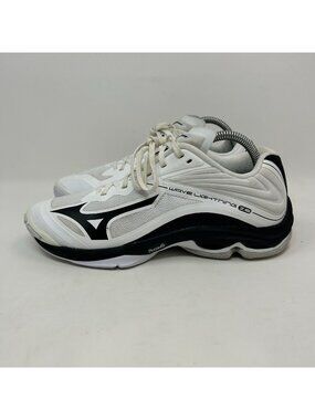 Mizuno Wave Lightning Z6 Volleyball Shoes White/Black Lightweight Womens Size 9.